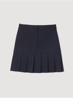 Sandro Navy Pleated Mini Skirt